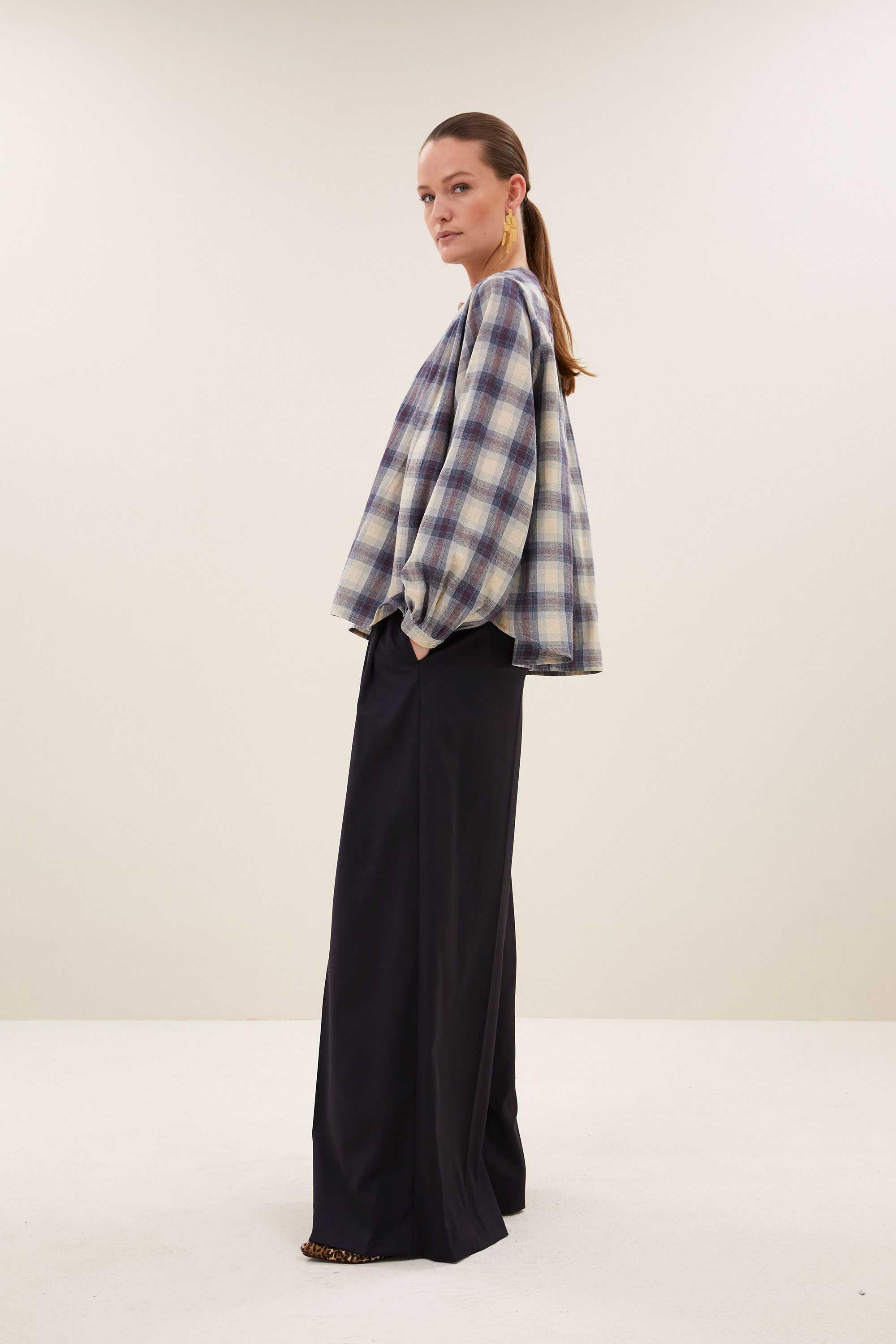 nyka Tokyo check blouse